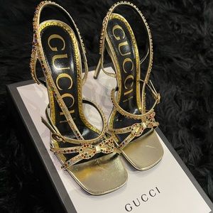 Gold Gucci Studded Heels